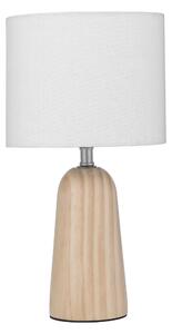 LED dreveno-biela stolná lampa Oby