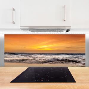 Sklenený obklad Do kuchyne More slnko vlny krajina 125x50 cm