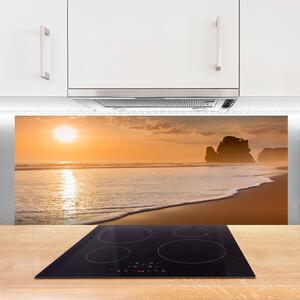 Sklenený obklad Do kuchyne More pláž slnko krajina 125x50 cm