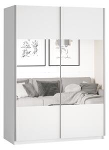 BETA skriňa so zrkadlom, 120/210/60 cm, biela/biela-zrkadlo