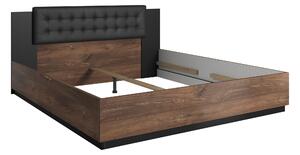 Manželská posteľ 180 cm Signat Typ 32 (čierna + dub flagstaff + medená nitka). Vlastná spoľahlivá doprava až k Vám domov. 1042104