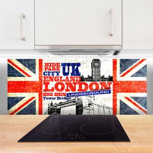 Sklenený obklad Do kuchyne Londýn vlajka umenie 125x50 cm