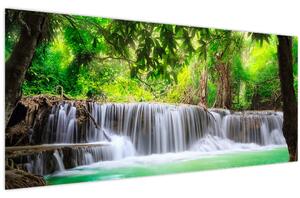 Obraz vodopádu v Kanchanaburi, Thajsko (120x50 cm)