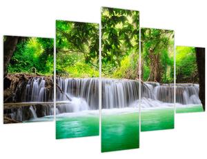 Obraz vodopádu v Kanchanaburi, Thajsko (150x105 cm)
