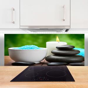 Sklenený obklad Do kuchyne Sviečky kamene zen umenie 125x50 cm
