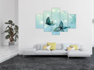 Obraz - Modré motýliky (150x105 cm)