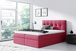 Jednoduchá posteľ Rex 200x200, červená + TOPPER