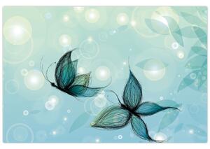Obraz - Modré motýliky (90x60 cm)