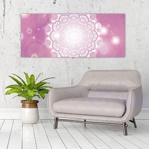 Obraz mandaly v ružovom pozadí (120x50 cm)