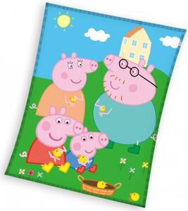 Detská deka Prasiatko Peppa a Kuriatka 150x200 cm
