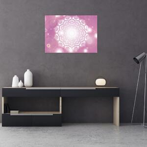 Obraz mandaly v ružovom pozadí (70x50 cm)