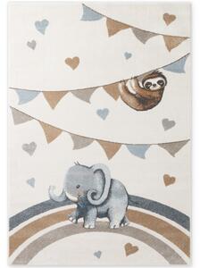 Koberec Villeroy & Boch BOHO KIDS Walk like an Elephant Rainbow Party krémový