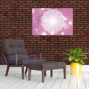 Obraz mandaly v ružovom pozadí (90x60 cm)