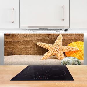 Sklenený obklad Do kuchyne Piesok hviezdica umenie 125x50 cm