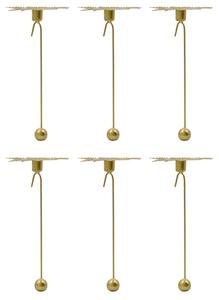 Závesný svietnik na stromček Star Antique Brass – set 6 ks