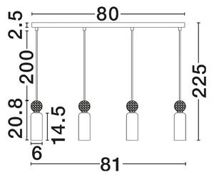 LED moderný luster Filomena 81 stone – Sivá