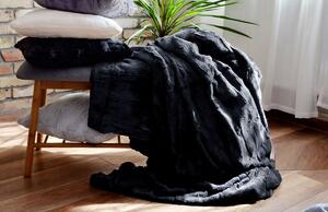 Dekorstudio Luxusná obliečka na vankúš imitujúca kožušinu Bonito - čierna