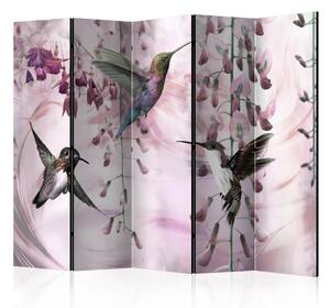 Artgeist Paraván - Flying Hummingbirds (Pink) [Room Dividers]