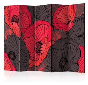 Artgeist Paraván - Pleated poppies [Room Dividers]