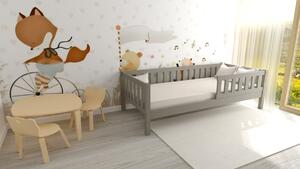 Posteľ Montessori Matylda 90x200 cm - ŠEDÁ + rošt ZADARMO