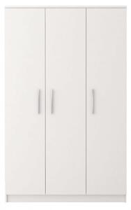 Trojdverová šatníková skriňa do detskej izby OLEG - šírka 120 cm, biela