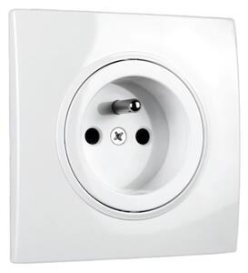 Elhard Zásuvka Rondo so štvorcovým rámom, biela - kompletná RD6100W