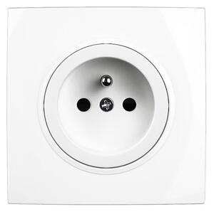 Elhard Zásuvka Rondo so štvorcovým rámom, biela - kompletná RD6100W
