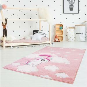 Dekorstudio Detský koberec BEAUTY ružový jednorožec Rozmer koberca: 160x230cm