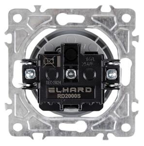 Elhard Zásuvka Rondo Glass so skleneným rámčekom, strieborná - kompletná RG6100S