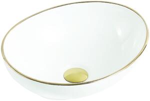 Mexen ELZA umývadlo, 40,5x33 cm, biela-zlatá, 21014005