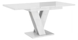 Rozkladací jedálenský stôl MAEL - biely lesklý