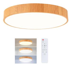 Brilagi - stmievateľné LED stropné svietidlo POOL LED/50W/230V pr. 40 cm, dekor dreva + diaľkový ovládač