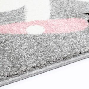 Dekorstudio Moderný koberec BUBBLE - Zajačik s dáždnikom Rozmer koberca: 80x150cm