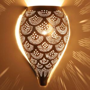 Marocká strieborná nástenná lampa Farid