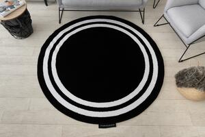 Okrúhly koberec HAMPTON Rám, čierna