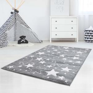 Dekorstudio Detský koberec BEAUTY sivé hviezdy Rozmer koberca: 140x200cm