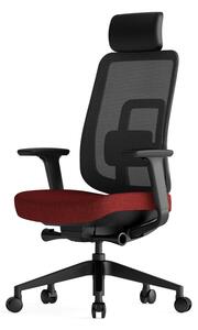 Kancelárska ergonomická stolička K42 — sieť, látka, čierna / viac farieb Červená