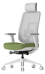 Kancelárska ergonomická stolička K42 White — sieť, látka, biela / viac farieb Zelená