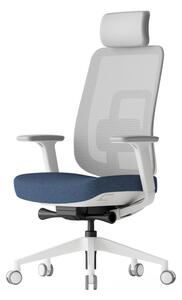 Kancelárska ergonomická stolička K42 White — sieť, látka, biela / viac farieb Modrá