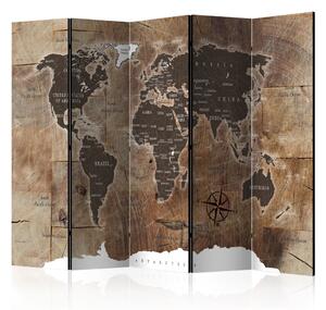 Artgeist Paraván - Room divider – Map on the wood
