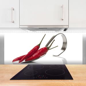 Sklenený obklad Do kuchyne Chilli lyžica kuchyňa 125x50 cm