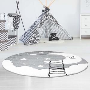 Dekorstudio Okrúhly detský koberec BEAUTY sivé nebo Priemer koberca: 160cm