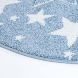 Dekorstudio Okrúhly detský koberec BEAUTY modré hviezdy Priemer koberca: 120cm