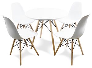 Dekorstudio Sada bielych stoličiek + stôl v škandinávskom štýle