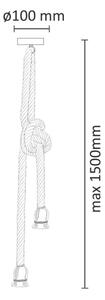 LED Luster na lanku ROPE 2xE27/10W/230V