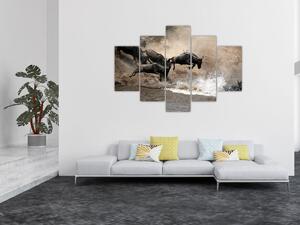 Obraz - Stádo pakoňov (150x105 cm)