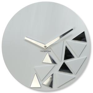 Dekorstudio Moderné nástenné hodiny TRIANGLES biele matné