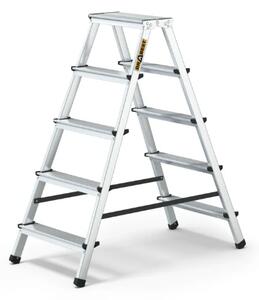 JAKS Obojstranný schodíkový rebrík 2 x 5 priečok