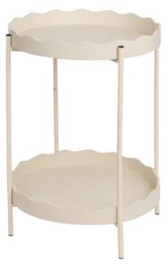 Odkladací stolík RAVELO Ø 40,5 cm, béžový