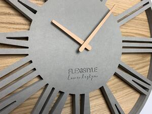 Dekorstudio Moderné drevené hodiny EKO Loft Roman 50cm sivé